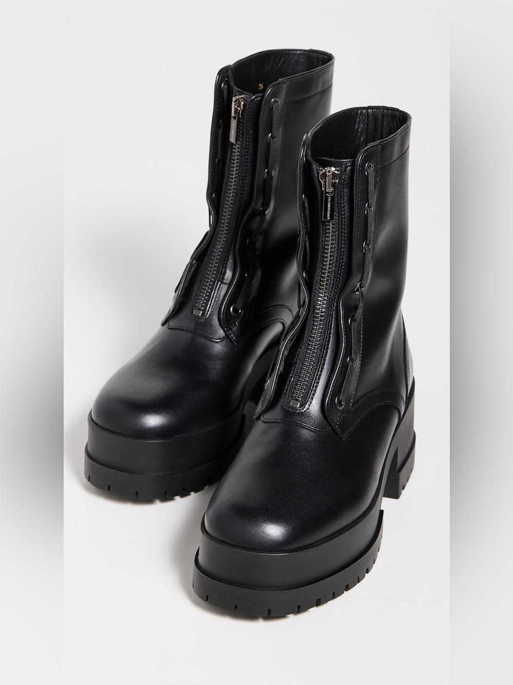 Clergerie Woody Black Smooth Leather Platform Combat Boots EU 39 | Retail $795